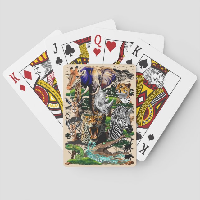 Wild African Savanna Animals Playing Cards (Back)