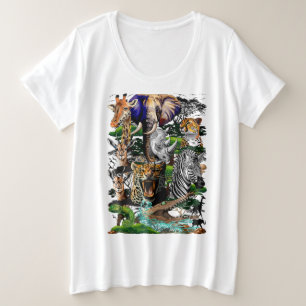 Wild African Savanna Animals Plus Size T-Shirt