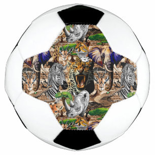 Wild African Savanna Animals Soccer Ball