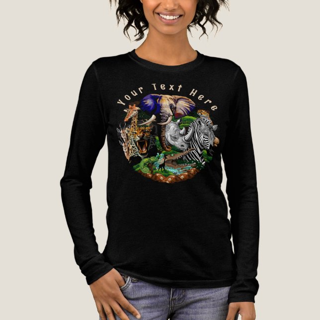 Wild African Savanna Animals Tri-Blend Shirt (Front)