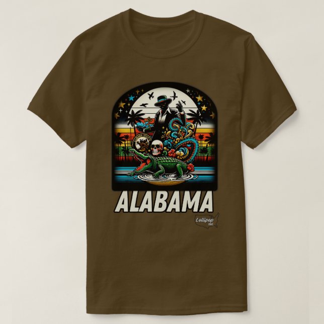 Wild Alabama Retro Wilderness Wonder American Vint T-Shirt (Design Front)