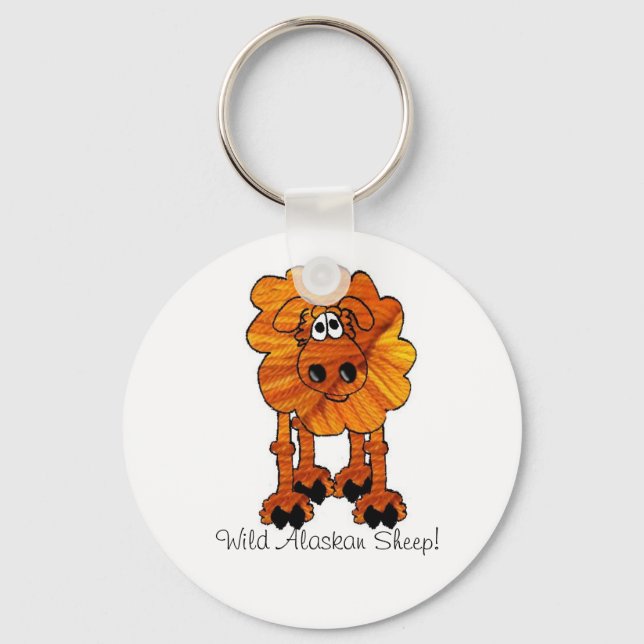 Wild Alaskan Sheep Key Ring (Front)