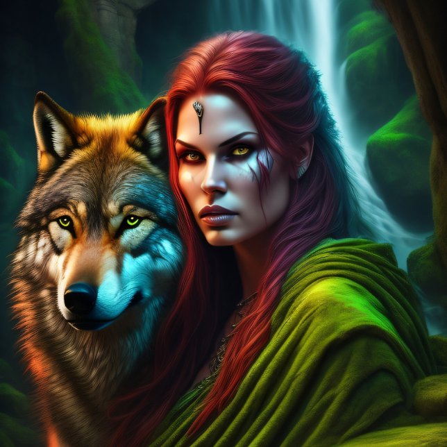 Wild Amazonian Woman and her Wolf  Tissue Paper (Creator Uploaded)