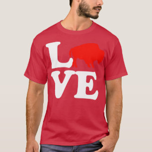 Wild American Bison Buffalo Valentines Day Love T-Shirt