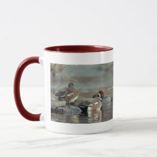 wild american wigeon duck ringer ceramic mug