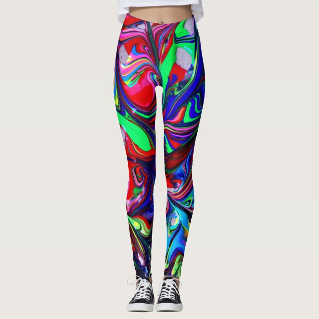 Wild and Crazy abstract design Leggings (Front)