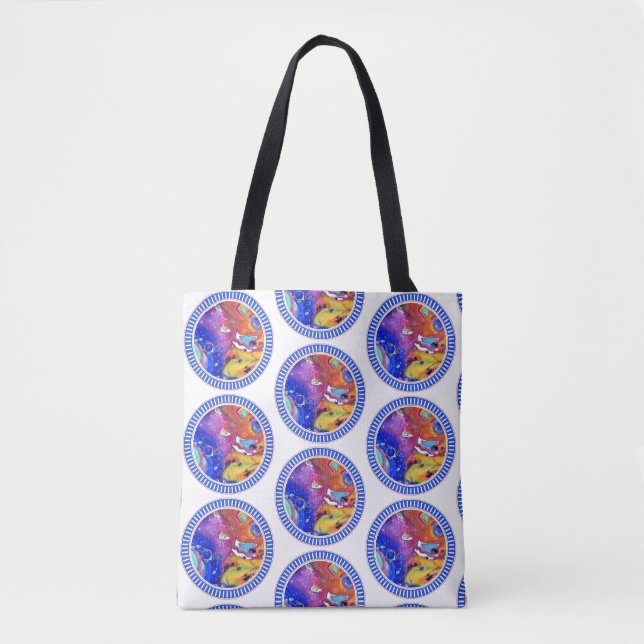 Wild and Crazy Acrylic Pour All Over Tote Two Bag (Front)