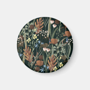 Wild and Dried Flowers Pattern. Magnet