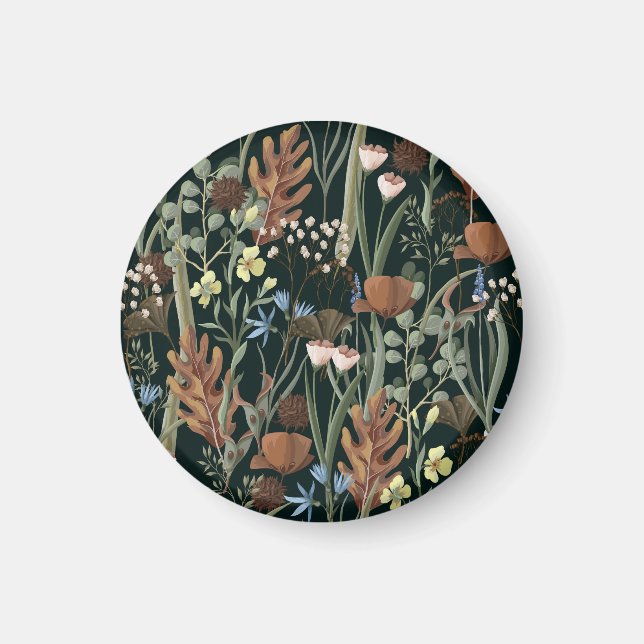 Wild and Dried Flowers Pattern. Magnet (Front)