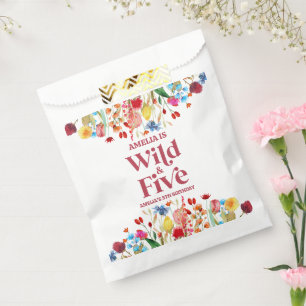 Wild and Five Wildflower 5th Fifth Birthday Party Favour Bags