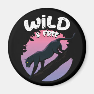Wild and Free Black Panther jungle animal Magnet