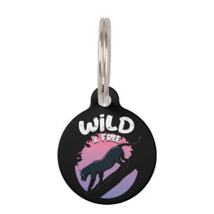Wild and Free Black Panther jungle animal Pet Tag