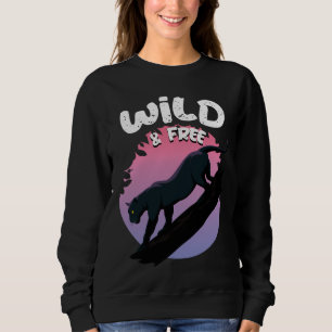 Wild and Free Black Panther jungle animal Sweatshirt