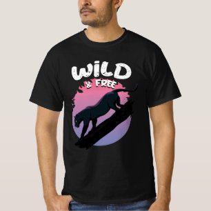 Wild and Free Black Panther jungle animal T-Shirt