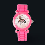 Wild and free brown Hackney horse girl custm gift Watch<br><div class="desc">Wild and free hackney horse girls watch horse party gifts graciously galloping hackney  brown horse ,  beautiful personalised gift for horse lovers.</div>