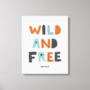Wild and Free   Doodle Letters Canvas Print