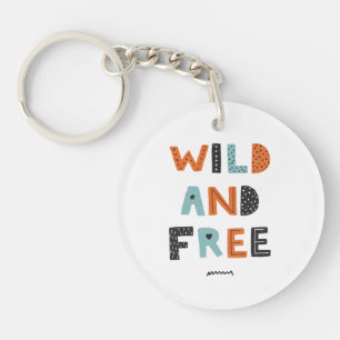 Wild and Free   Doodle Letters Key Ring