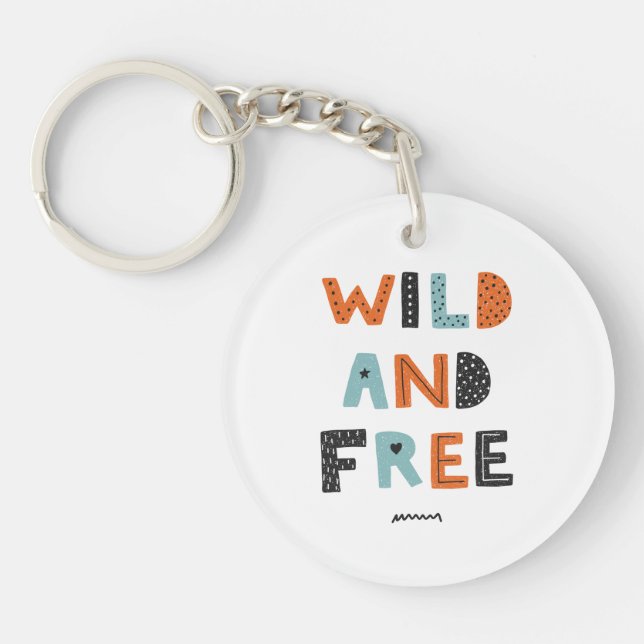 Wild and Free | Doodle Letters Key Ring (Front)
