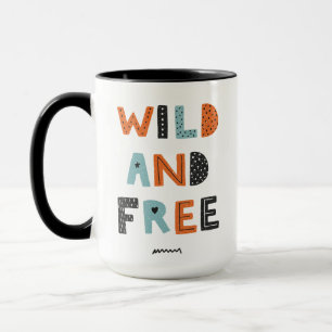 Wild and Free Doodle Letters Mug