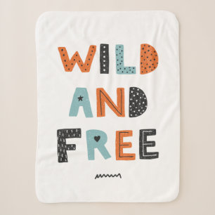 Wild and Free Doodle Letters Sherpa Blanket