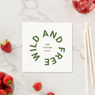 Wild And Free Forest Green Camping Theme Napkin