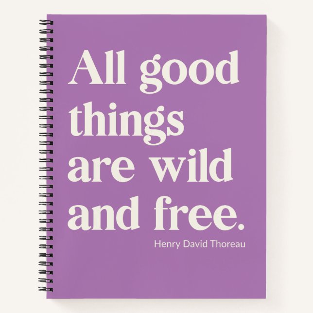 Wild and Free Inspirational Positivity Quote Notebook (Front)