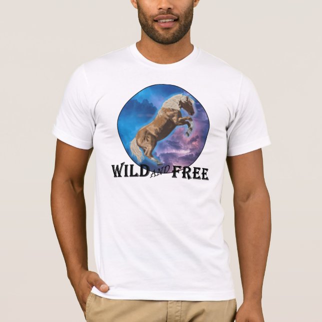 Wild and Free - Mustang T-Shirt (Front)