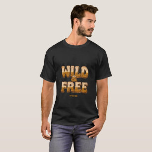 Wild and Free - Retro 70s Groovy Typography T-Shirt