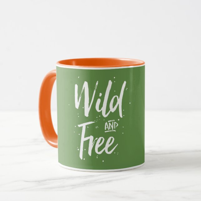 Wild And Free Typography Mug (Front Left)