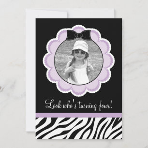 Wild and Fun Zebra Birthday Party Invitation