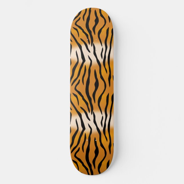 Wild and Natural Tiger Stripes Pattern Skateboard (Front)