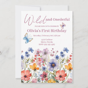 Wild and Onederful 1st BirthdayGirl Invitation