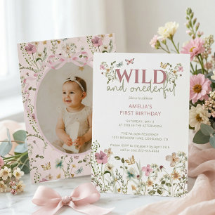 Wild and Onederful Wildflower 1st Birthday Invitation