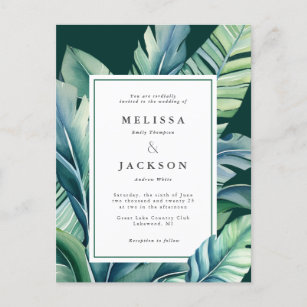 Wild and Tropical Leaves Exotic Foliage Green Postcard