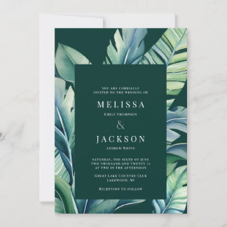 Wild and Tropical Leaves Exotic Foliage Invitation