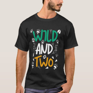 Wild and Two Funny 2nd Birthday Zoo Safari Animal T-Shirt