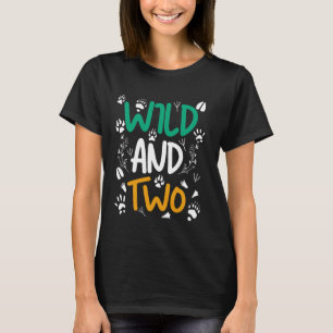 Wild and Two Funny 2nd Birthday Zoo Safari Animal T-Shirt