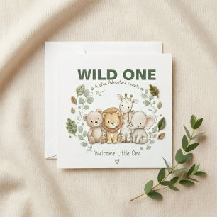 Wild Animal 1st Birthday Card for Boy Son