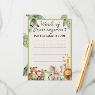 Wild Animal Baby Encouragement  Advice Card