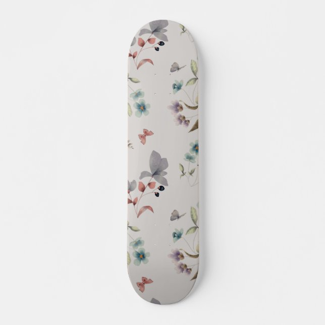 Wild Animal Bird Butterfly Pattern Skateboard (Front)