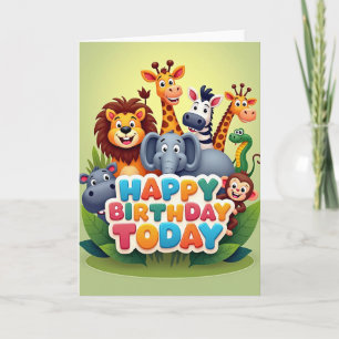 Wild Animal Birthday Card