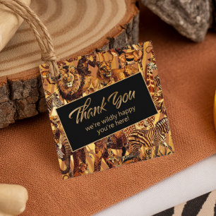 Wild Animal Collage Bachelorette Thank You ID1149 Favour Tags