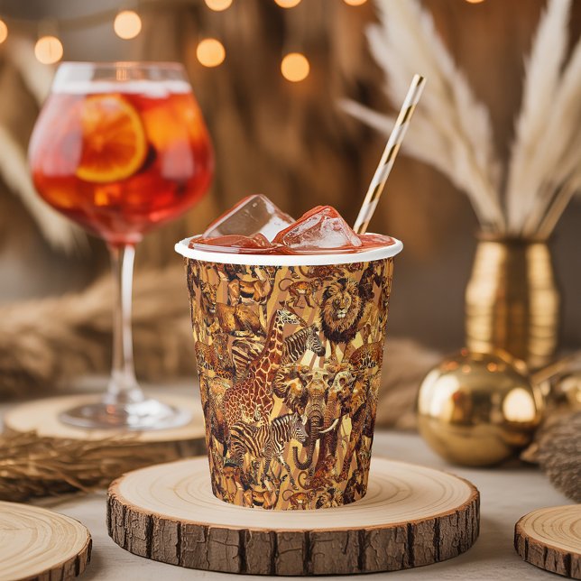 Wild Animal Collage Safari Bachelorette ID1149 Paper Cups (Creator Uploaded)