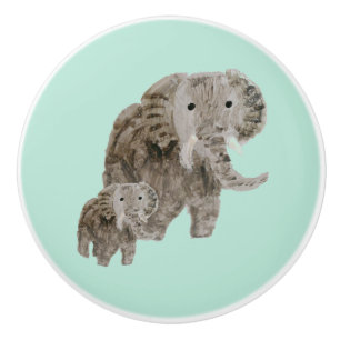 Wild Animal Elephants Nursery Ceramic Knob
