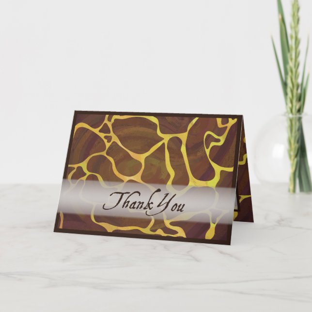 Wild Animal Giraffe Thank You Card (Front)