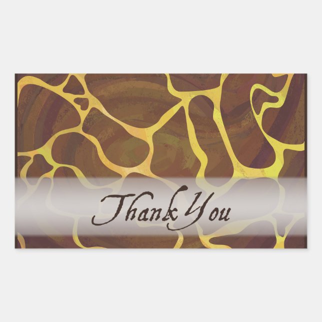 Wild Animal Giraffe Thank You Rectangular Sticker (Front)