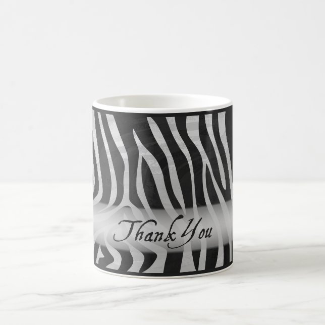 Wild Animal Grey Pattern Thank You Coffee Mug (Center)