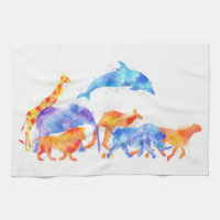 Wild Animal Group Colourful Watercolor