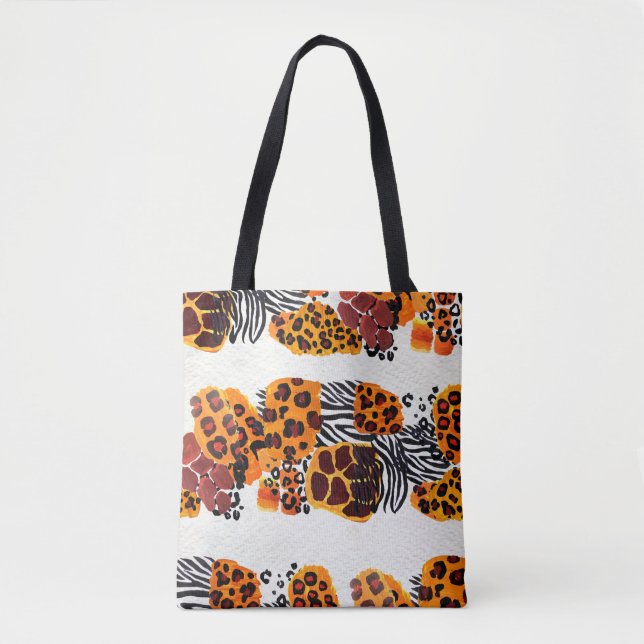 Wild animal mix seamless pattern. Jaguar, leopard, Tote Bag (Front)
