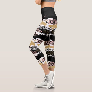 Wild Animal Print Capri Leggings